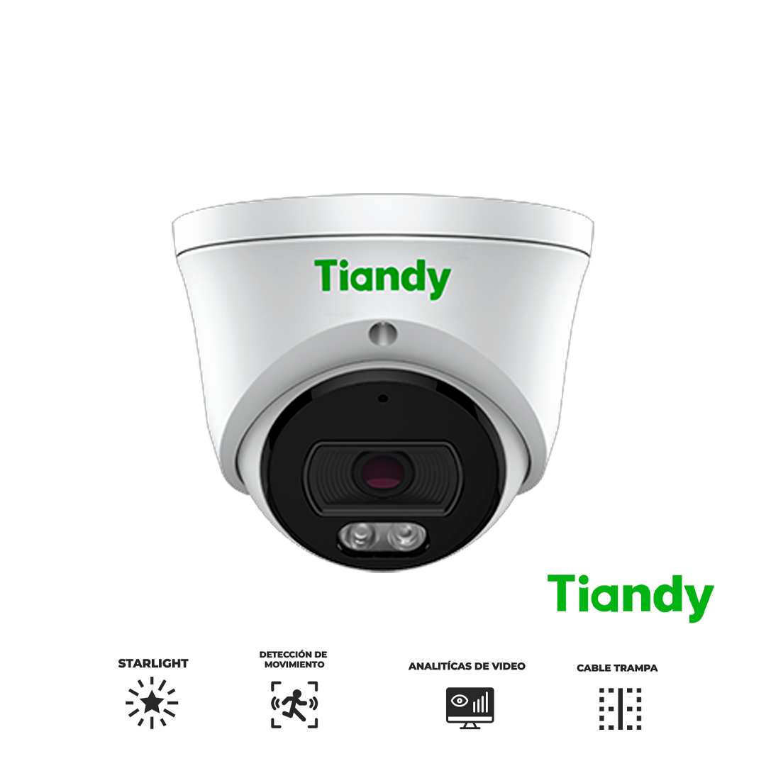 Cámara IP tipo torre 2 MP LITE starlight lente fijo, 2.8 mm, IR 50 m, metal y policarbonato, micrófono, PoE, soporta microSD, IP66