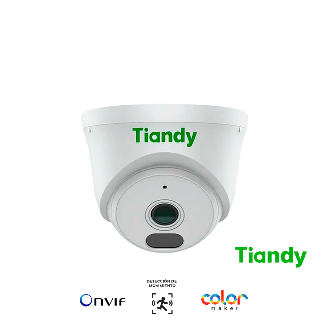 Cámara IP tipo torre 2 MP AK ColorMaker lente fijo, 2.8 mm, IR 30 m, carcasa policarbonato, micrófono, PoE, interior